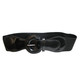 2.5" Wide Black Elasticated Waist Belt with Shiny Buckle for Women Fashion Accessory